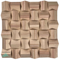 Wood Acoustic Diffuser Panel | Solid Paulownia Wood Sound Diffuser for Studios & Home Theaters