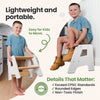 2-Step Wooden Stool for Toddlers(Step Stool for Children Ages 2+)