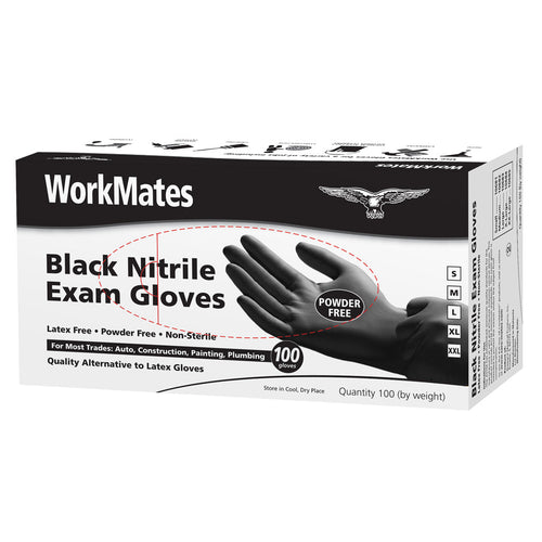Workmates Black Nitrile Gloves (100 Ct.) Size Small