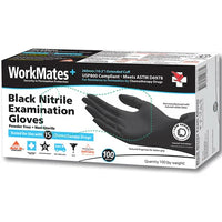 Workmates General Purpose Nitrile Gloves, Black, Medium, 100 Count
