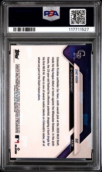 Graded 2025 Topps Now Zac Veen #52 Gold Foil /50 Rookie RC Baseball Card PSA 9 Mint