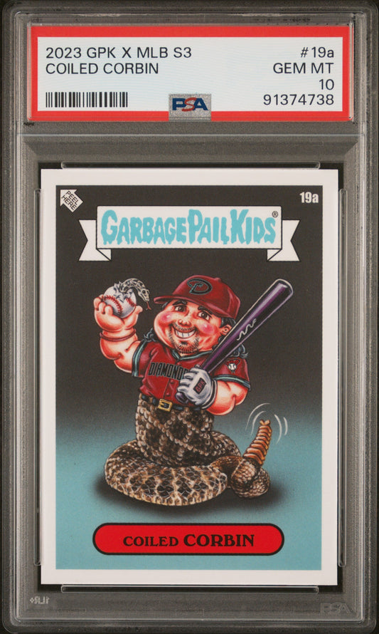 Graded 2023 Topps Garbage Pail Kids Corbin Carroll #19A Coiled Corbin Rookie RC Baseball Card PSA 10 Gem Mint