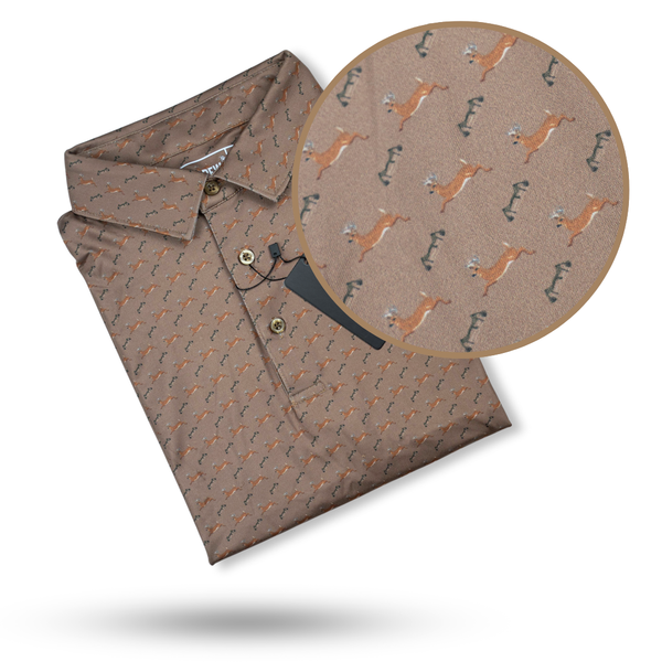 "Jumpin' Buck" Golf Polo Bow Crew Apparel - Bow Hunting Lifestyle Apparel