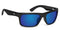 Polarized Amber with Blue Mirror / No Bifocal/Reader (Plano) ($90) / Glossy Black