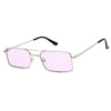 Luxury Famous Retro Modern Square Unisex Men and  Women‘s Sunglasses  With Alloy Metal Small Frame With Clear Double Bridge Men's Sunglasses