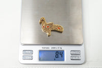 Vitg Designer MMA WAG Gold Wash Bird Enamel Amethyst Sterling Silver Brooch Pin