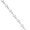 .925 Sterling Silver 1/4 Cttw Round-Cut Diamond Alternating Heart and Leaf Link Bracelet (I-J Color, I3 Clarity) - Size 7.25"