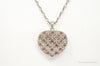 Designer Orange Cubic Zirconia Sterling Silver Heart Necklace