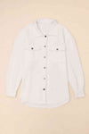 Cloudy Blue Snap-Front Collared Jacket with Pockets Lightweight and Versatile Jacket