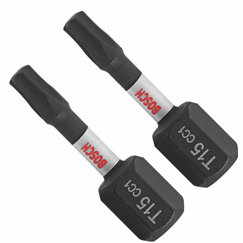 BOSCH ITDT15102 2 pc. Driven 1 In. Impact Torx® #15 Insert Bits