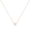 .925 Sterling Silver 1/2 Cttw Diamond Bezel 18" Pendant Necklace (I-J Color, I2-I3 Clarity)