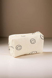Zenana Smiley Face Corduroy Cosmetic Pouch