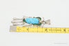 Vintage Taxco Mexican Carved Turquoise Sterling Silver Necklace Pendant