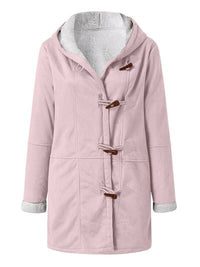 Full Size Pocketed Long Sleeve Hooded Toggle Jacket – Stylish & Functional Outerwear for Women