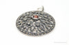 Large Judith Jack Garnet Marcasite Art Deco Sterling Silver Pendant