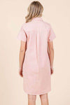 Mittoshop Button Detail Collared Neck Short Sleeve Shirt Dress