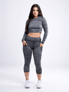 JupiterGear Mid-Rise Capri Fitness Leggings with Side Pockets