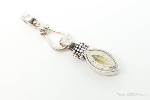 Designer Michael Dawkins Citrine Granulated Sterling Silver Necklace Pendant