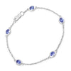 1.65 Carat Genuine Tanzanite .925 Sterling Silver Bracelet