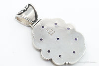 Large Indonesia Designer ATI Amethyst Sterling Silver Necklace Pendant