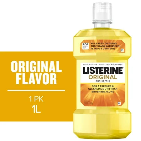 Listerine Original Antiseptic Mouthwash for Bad Breath & Plaque - 1L