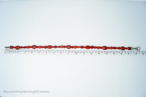 Designer Carolyn Pollack Relios Carnelian Red Jasper Sterling Silver Necklace