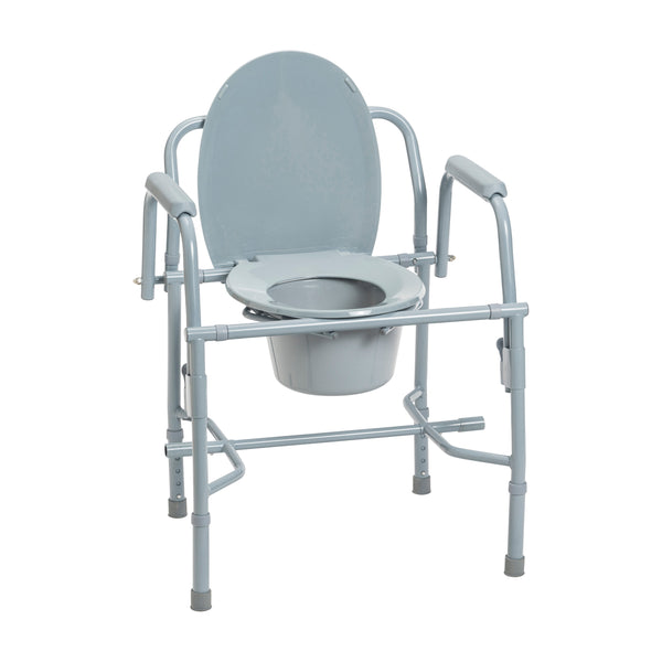 Steel Drop Arm Bedside Commode with Padded Arms RIO Medical Supplies