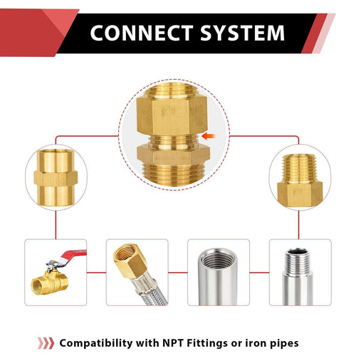1/2" M x 1/2" F NPT Connector