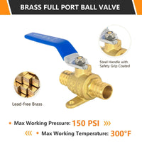 3/4" PEX Crimp Drop Ear Ball Valve, Blue (Lead Free) Plumbingsell