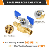 1/2" PEX Crimp Butterfly Ball Valve, Blue (Lead Free) Plumbingsell