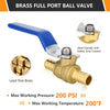 10 Pcs 3/4" PEX Crimp Ball Valve, Blue (Lead Free)