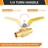 10 Pcs 3/4" PEX Crimp Ball Valve, Yellow (Lead Free)