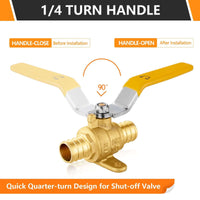 3/4" PEX Crimp Drop Ear Ball Valve, Yellow (Lead Free) Plumbingsell