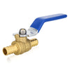 10 Pcs 1" PEX Crimp Ball Valve, Blue (Lead Free)