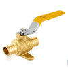 10 Pcs 3/4" PEX Crimp Drop Ear Ball Valve, Yellow (Lead Free)