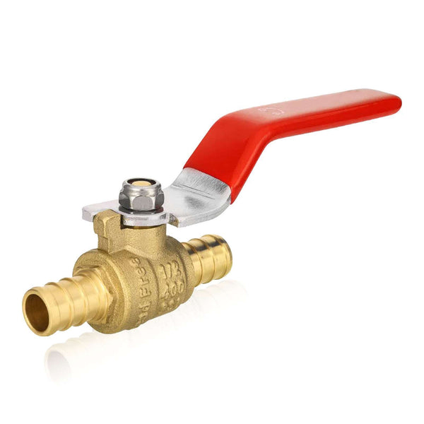 1" PEX Crimp Ball Valve, Red (Lead Free) Plumbingsell