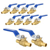 10 Pcs 1" PEX Crimp Ball Valve, Blue (Lead Free)