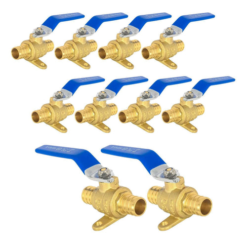 1" PEX Crimp Drop Ear Ball Valve, Blue (Lead Free)