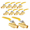 10 Pcs 1/2" PEX Crimp Ball Valve, Yellow (Lead Free)