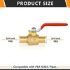 3/4" PEX Crimp Ball Valve, Red (Lead Free) Plumbingsell