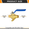 3/4" PEX Crimp Drop Ear Ball Valve, Blue (Lead Free) Plumbingsell