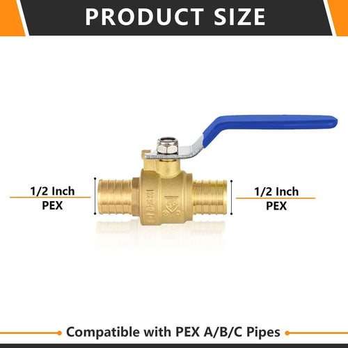 1/2" PEX Crimp Ball Valve, Blue (Lead Free) Plumbingsell