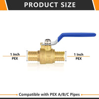 1" PEX Crimp Ball Valve, Blue (Lead Free)