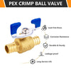 3/4" PEX Crimp Butterfly Ball Valve, Blue (Lead Free) Plumbingsell