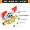 3/4" PEX Crimp Butterfly Ball Valve, Red (Lead Free) Plumbingsell
