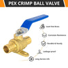 10 Pcs 3/4" PEX Crimp Drop Ear Ball Valve, Blue (Lead Free)