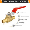1" PEX Crimp Ball Valve, Red (Lead Free) Plumbingsell