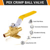10 Pcs 1/2" PEX Crimp Drop Ear Ball Valve, Yellow (Lead Free)