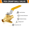 10 Pcs 3/4" PEX Crimp Drop Ear Ball Valve, Yellow (Lead Free)