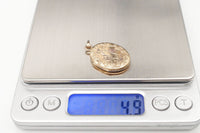 Antique 12K Gold Filled Floral Etched Locket Pendant